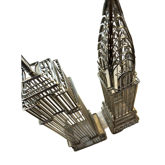 Doodle Destinations Eiffel Tower Big Ben Empire State Building 3 Pc Decor 12" - Picture 11 of 13